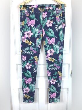 Aqua Tropical Floral Skinny Jeans - NWT